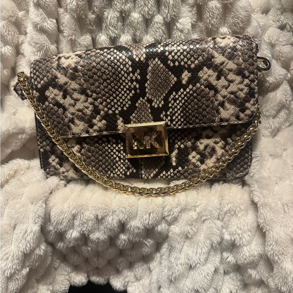 Michael Kors Snake Print Chain Shoulder Bag